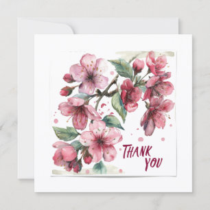 Remerciements Carte de remerciement aux fleurs de pommier. 