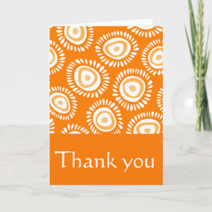 Remerciements Carte de remerciement aux fleurs orange funky ador