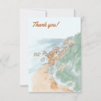 Carte de remerciement avec Los Angeles. Malibu
