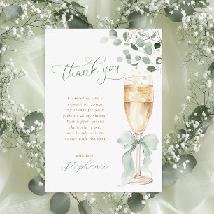Remerciements Carte de remerciement avec toast au champagne et v