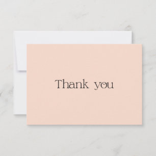 Remerciements Carte de remerciement avec typographie pêche paste