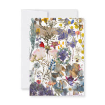 Carte de remerciement avec un collage de fleurs (b
