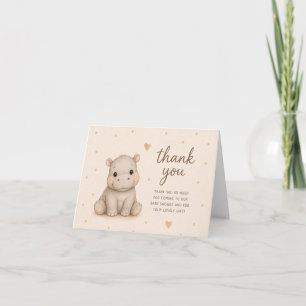 Remerciements Carte de remerciement Baby Hippo pour Baby Shower