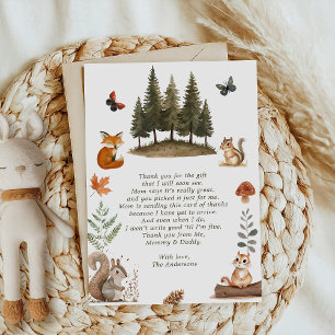 Remerciements Carte de Remerciement Baby Shower Animaux de la Fo