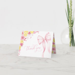 Remerciements Carte de remerciement Baby Shower Citron Ruban Ros