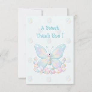 Remerciements Carte de remerciement Baby Shower Papillon Guimauv
