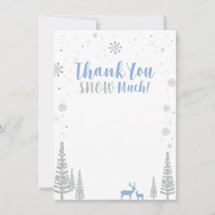 Remerciements Carte de remerciement Bleu & Argent Winter Wonderl