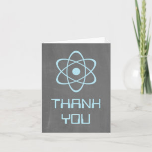 Remerciements Carte de remerciement Blue Atomic Chalkboard