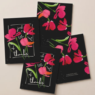 Remerciements Carte de remerciement Boho Red Wildflower Script