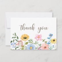 Carte de remerciement Boho Summer Wildflowers