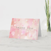 Carte de remerciement Bokeh de lumières pastel col