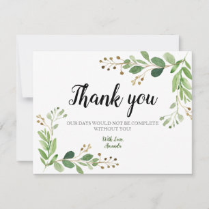 Remerciements Carte de remerciement botanique Eucalyptus Greener