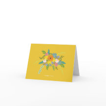 Carte de remerciement botanique - Jaune