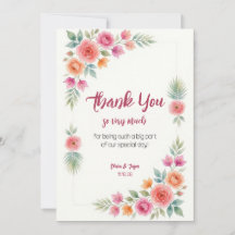 Carte de remerciement Bougainvillea en fleurs