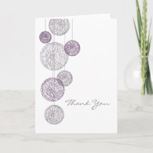 Remerciements Carte de remerciement Boules de ficelle violette