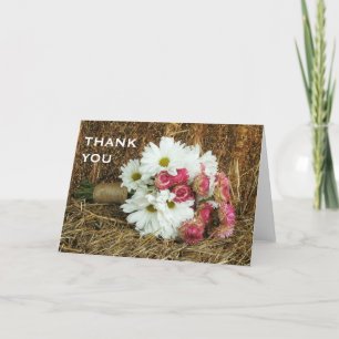 Remerciements Carte de remerciement Bouquet de marguerites et im