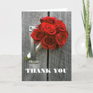 Remerciements Carte de remerciement Bouquet de Roses Rouges