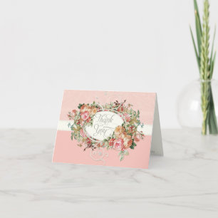 Remerciements Carte de Remerciement Bouquet Floral de Roses Anti