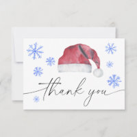 carte de remerciement chapeau de Père Noël