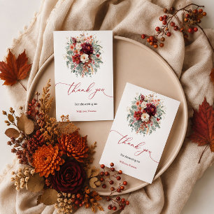 Remerciements Carte de remerciement chic automne terracotta boho
