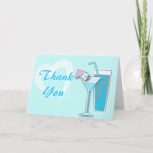 Remerciements Carte de remerciement Chic Blue Hawaii Martini