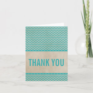Remerciements Carte de remerciement chic Chevron sarcelle