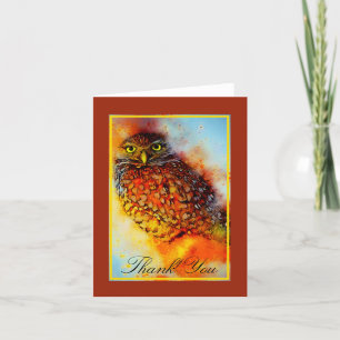 Remerciements Carte de remerciement chouette éclaboussée