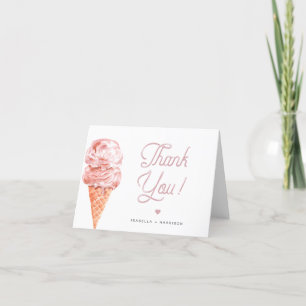 Remerciements Carte de remerciement CLARA Retro Blush Pink Ice C