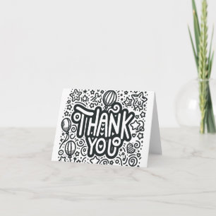 Remerciements Carte de remerciement coloriage vierge avec lettra