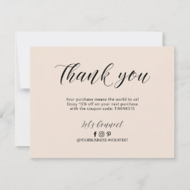 Remerciements Carte de remerciement d'affaires avec lettrage bei