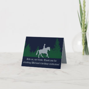 Remerciements Carte de remerciement d'anniversaire à cheval sous