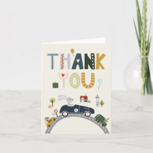 Remerciements Carte de remerciement d'anniversaire Animaux Vinta