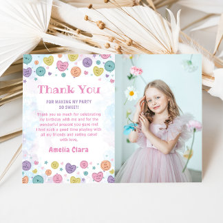 Remerciements Carte de remerciement d'anniversaire avec photo de