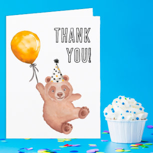 Remerciements Carte de remerciement d'anniversaire Bear-y Cute –