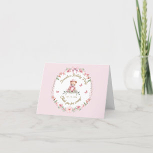 Remerciements Carte de remerciement d'anniversaire Blooms & Bear
