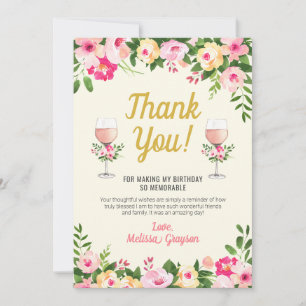Remerciements Carte de remerciement d'anniversaire Cheers - Flor
