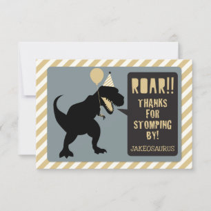 Remerciements Carte de remerciement d'anniversaire de dinosaure 