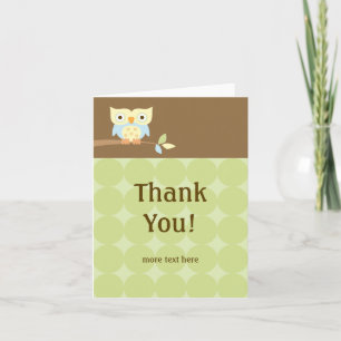 Remerciements Carte de remerciement d'anniversaire de hibou