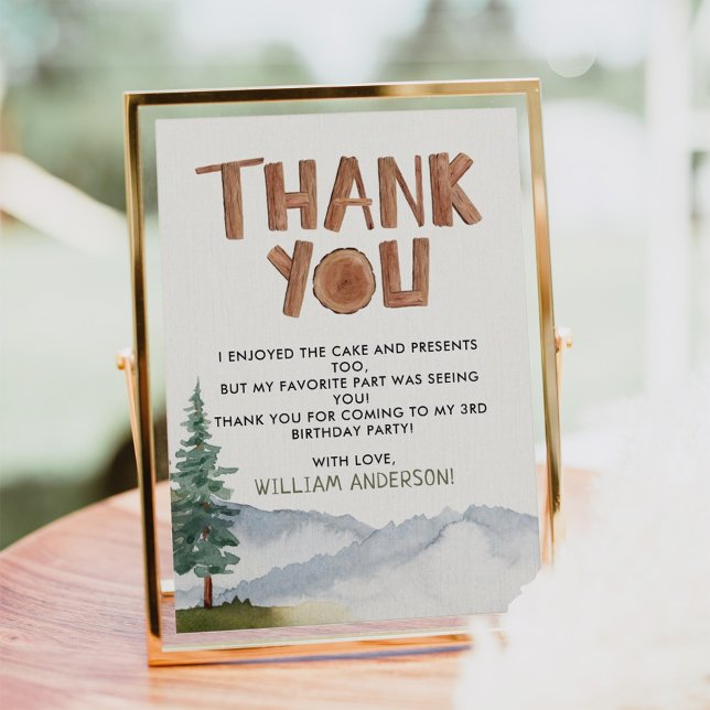 Remerciements Carte de remerciement d'anniversaire de la forêt (Créateur téléchargé)