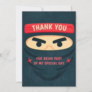 Remerciements Carte de remerciement d'anniversaire Ninja Warrior