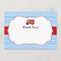Carte de remerciement d'anniversaire pour camion d