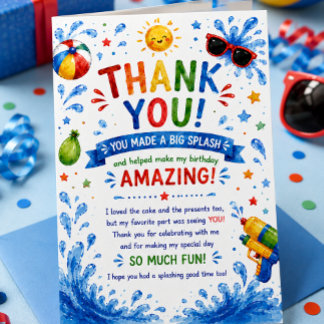 Remerciements Carte de remerciement d'anniversaire pour fête au 