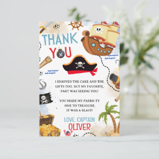 Remerciements Carte de remerciement d'anniversaire pour pirate "