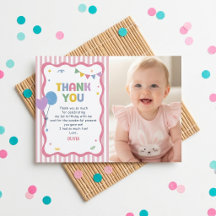 Carte de remerciement d'anniversaire une rayure ro