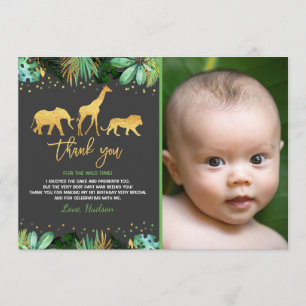 Remerciements Carte de remerciement d'anniversaire Wild One Jung