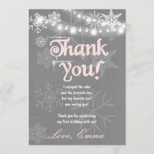 Remerciements Carte de remerciement d'anniversaire Winter ONEder