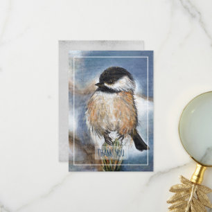 Remerciements Carte de remerciement d'art d'oiseau mésange de l'
