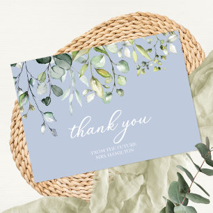 Remerciements Carte de remerciement de Baby Shower avec verdure 