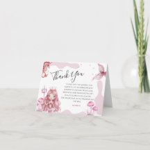 carte de remerciement de baby shower pour petite s