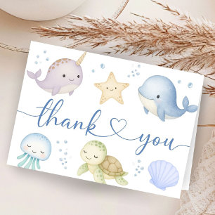 Remerciements Carte de remerciement de Baby Shower Under The Sea